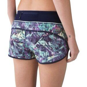 Lululemon Run Speed Short 4-Way Stretch Iridescent Multi Deep Navy Women's 10